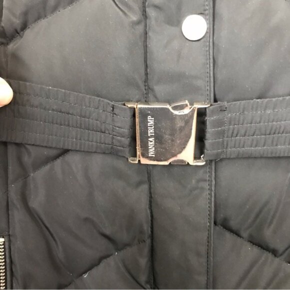 Ivanka Trump Belted Down Puffer Coat Jacket Parka Pockets Zip Warm Minimalist XL - Picture 11 of 16